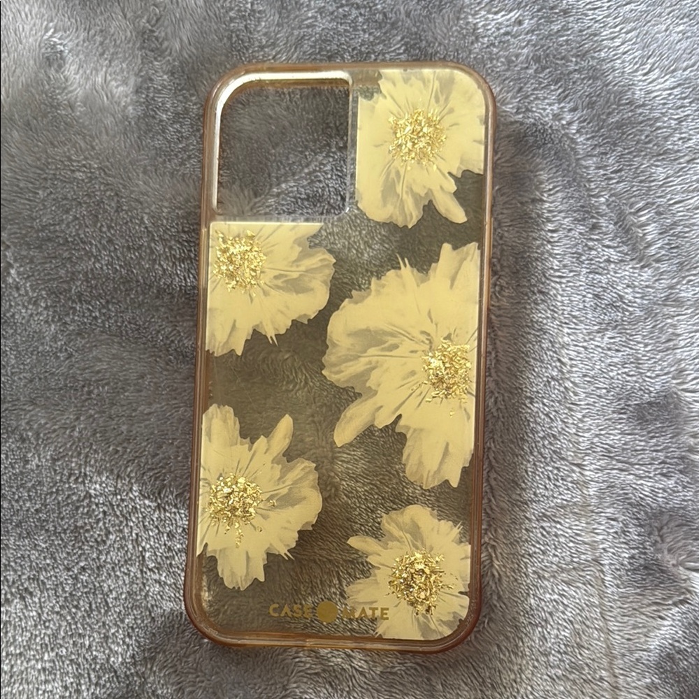 Case-Mate Gold Floral Phone Case